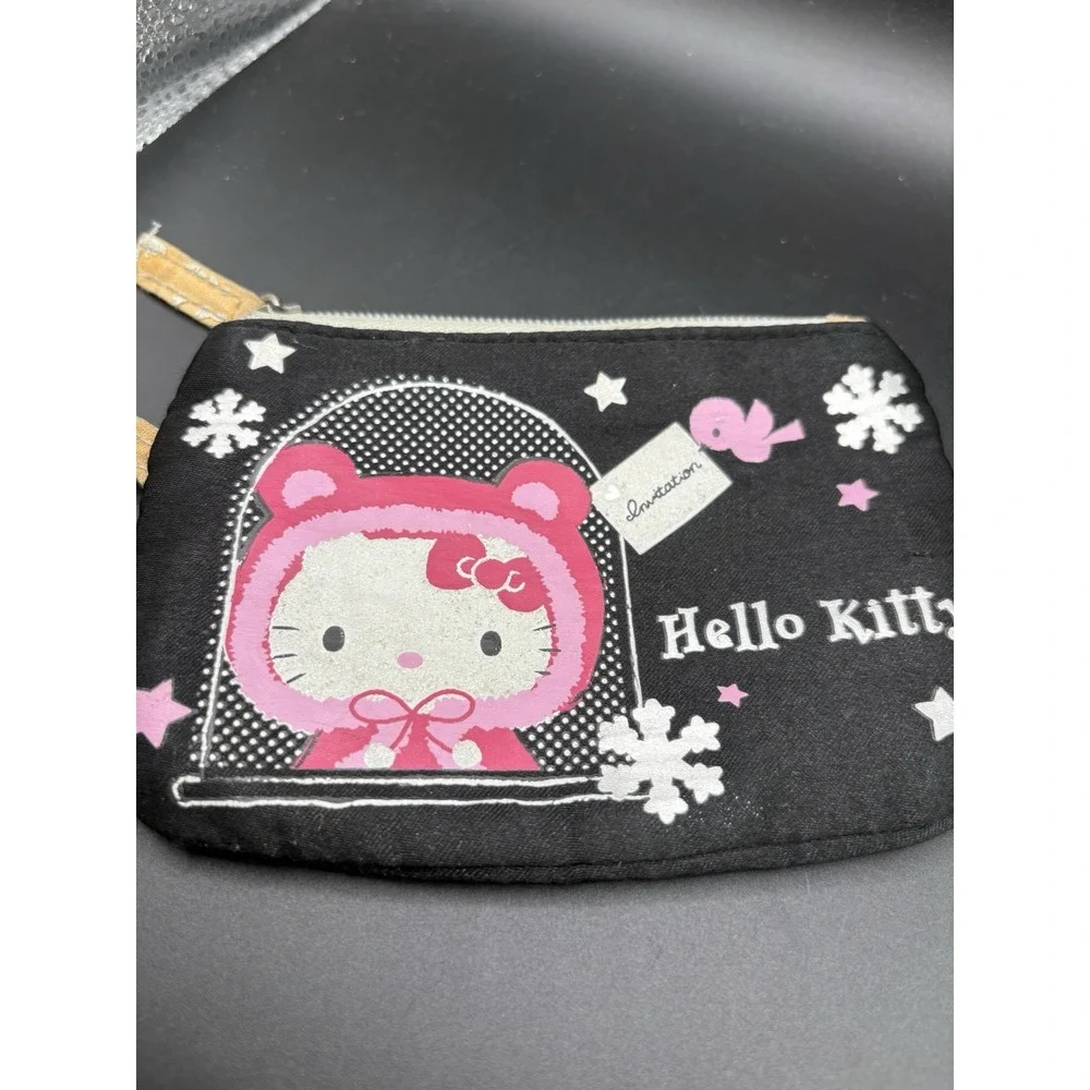 Mini Hello Kitty Snow Silky Coin Pouch Cute Star Snowflakes Y2k Girly